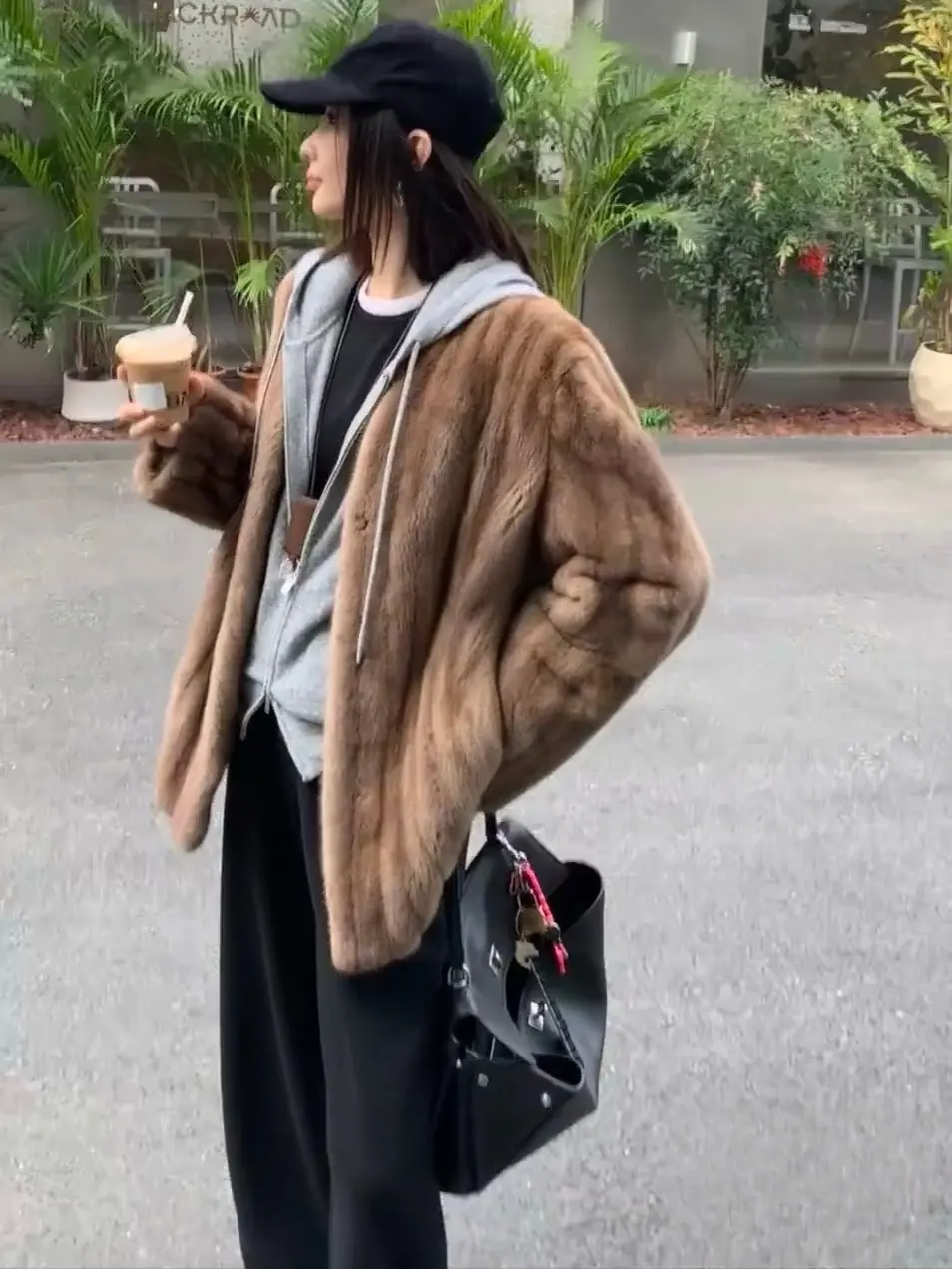 Winter Women Faux Mink Fur Coats Solid Fur Jackets Mid Length Pocket V Neck Long Sleeves Single Breasted Loose Fit Casual 2026