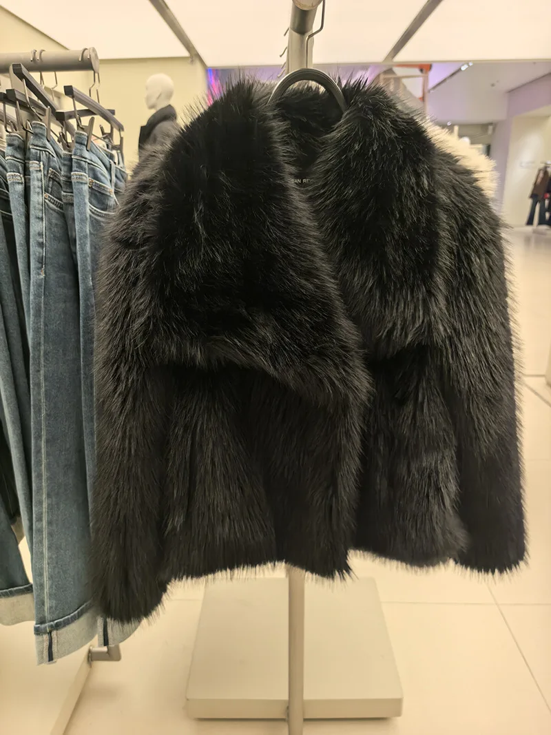 Women Faux Fur Coats Jackets Turn Down Collar Short Coat Casual Loose Thick Warm Y2k Streetwear Jacket Outerwear Autumn Winter