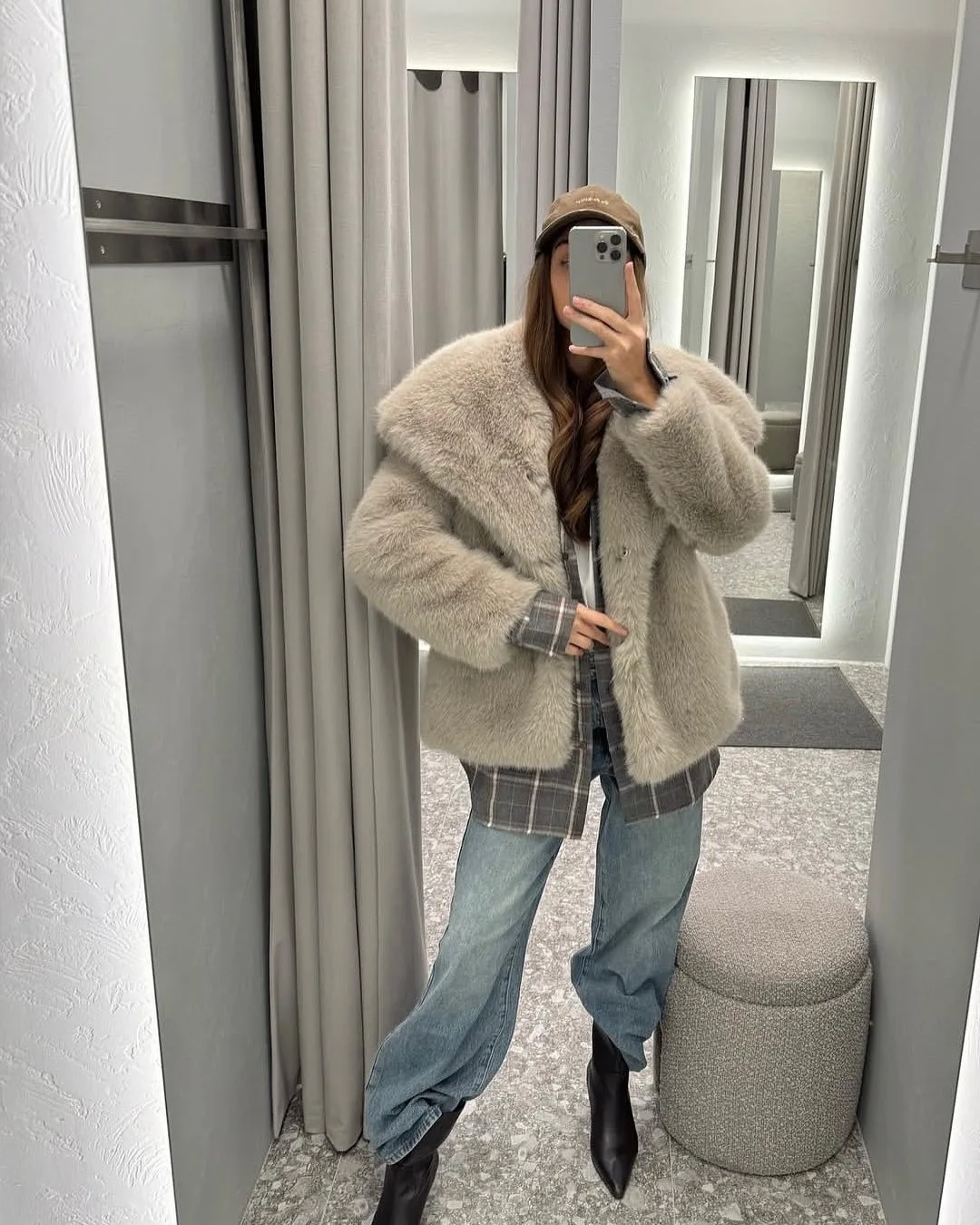 Women Faux Fur Coats Jackets Turn Down Collar Short Coat Casual Loose Thick Warm Y2k Streetwear Jacket Outerwear Autumn Winter