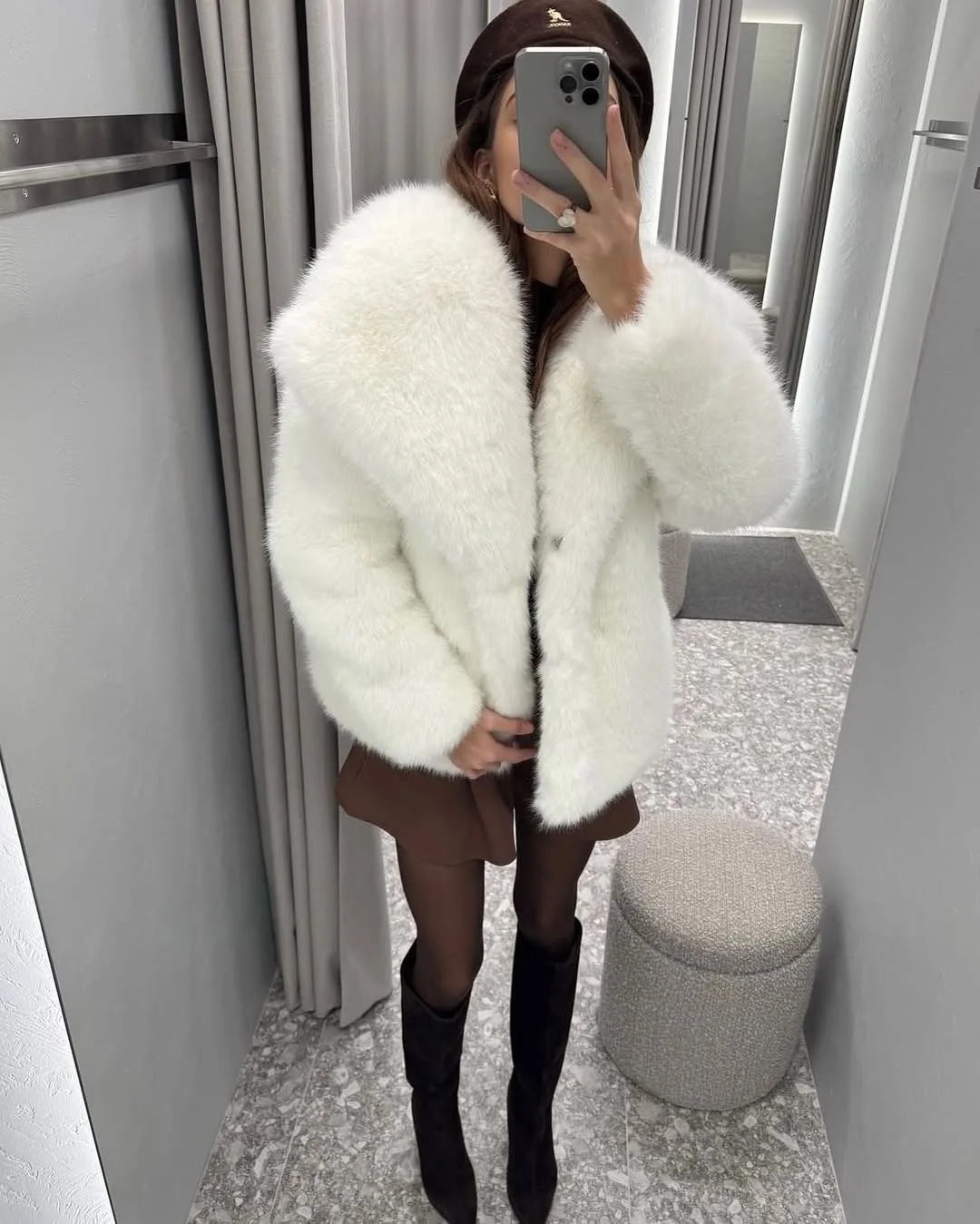 Women Faux Fur Coats Jackets Turn Down Collar Short Coat Casual Loose Thick Warm Y2k Streetwear Jacket Outerwear Autumn Winter