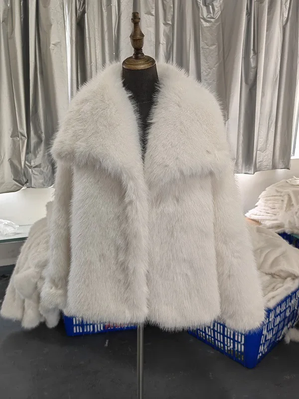 Women Faux Fur Coats Jackets Turn Down Collar Short Coat Casual Loose Thick Warm Y2k Streetwear Jacket Outerwear Autumn Winter