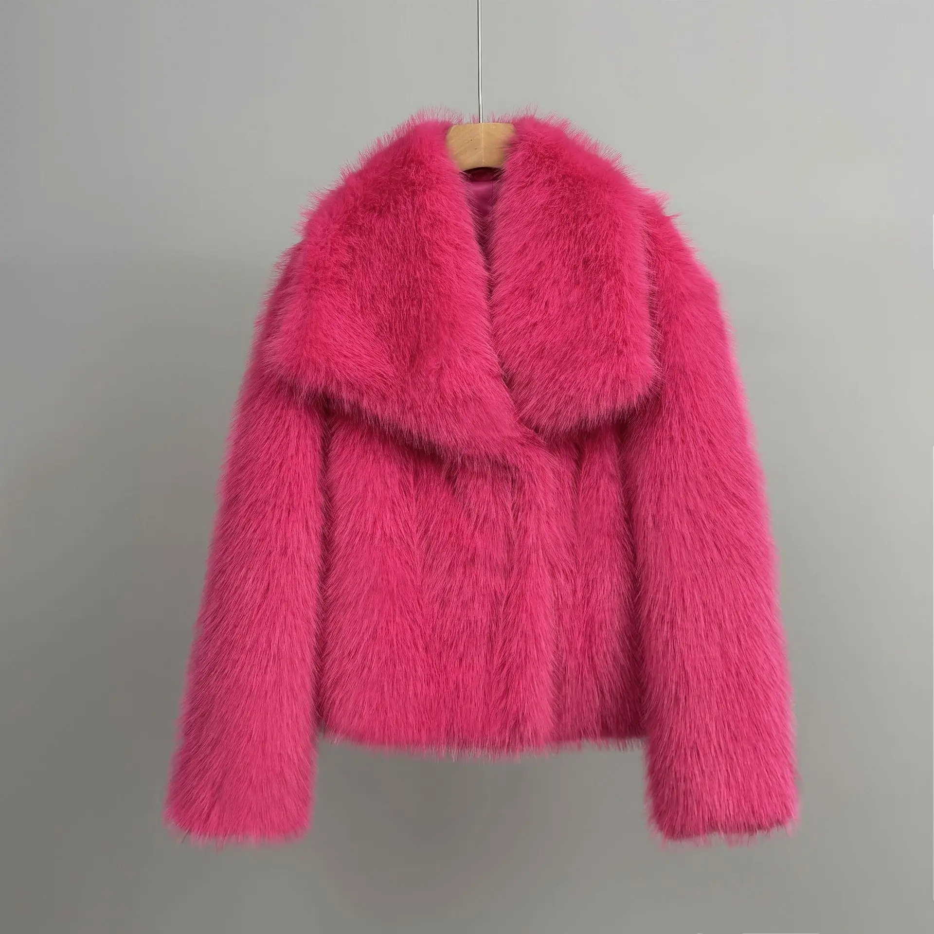Women Faux Fur Coats Jackets Turn Down Collar Short Coat Casual Loose Thick Warm Y2k Streetwear Jacket Outerwear Autumn Winter