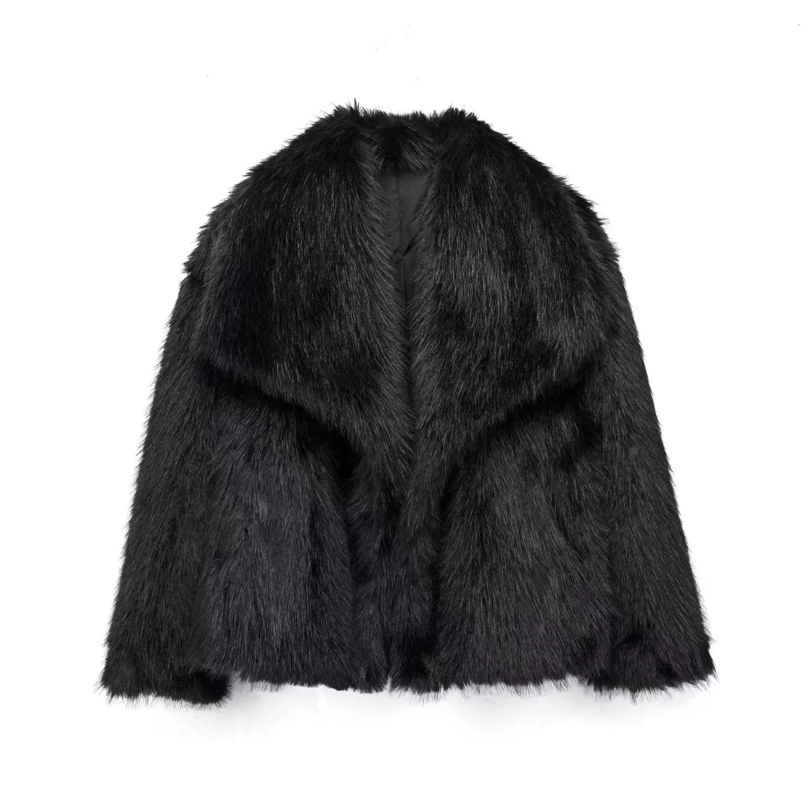 Women Faux Fur Coats Jackets Turn Down Collar Short Coat Casual Loose Thick Warm Y2k Streetwear Jacket Outerwear Autumn Winter
