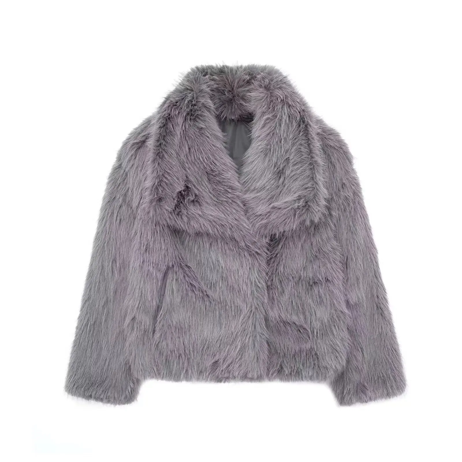 Women Faux Fur Coats Jackets Turn Down Collar Short Coat Casual Loose Thick Warm Y2k Streetwear Jacket Outerwear Autumn Winter