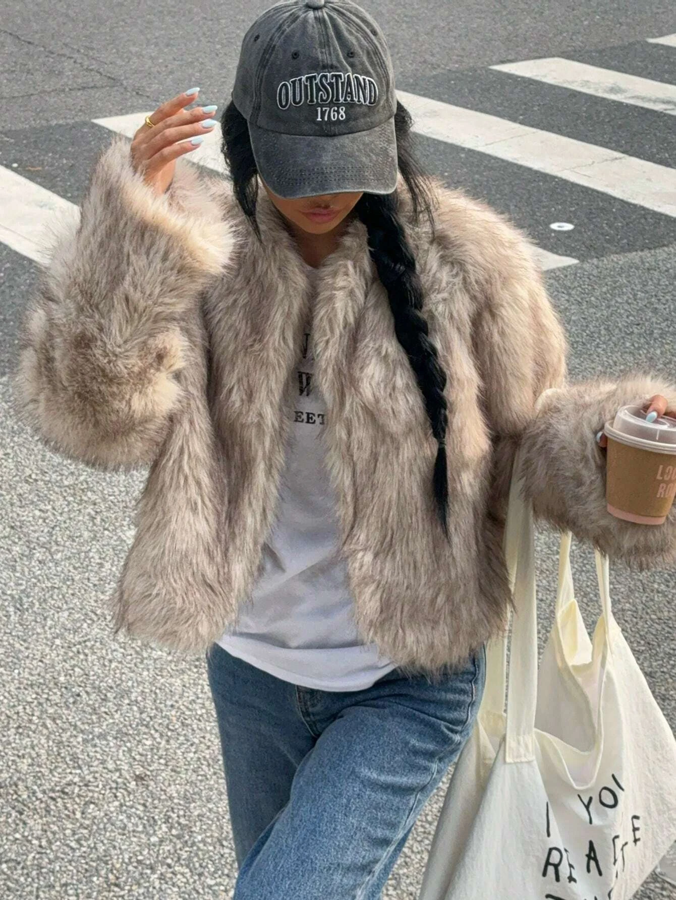 Women Winter Faux Fur Coat Short Fluffy Open Front Dark Brown Beige 2026 New Y2K Warm Trendy Streetwear Outerwear