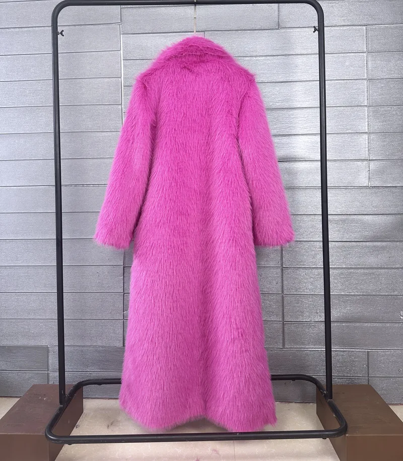 DEAT 2026 Winter New Fashion Faux Fur Coat For Women Solid Color High-end Casual Cardigan Long Jacket Female Trendy 11A05534