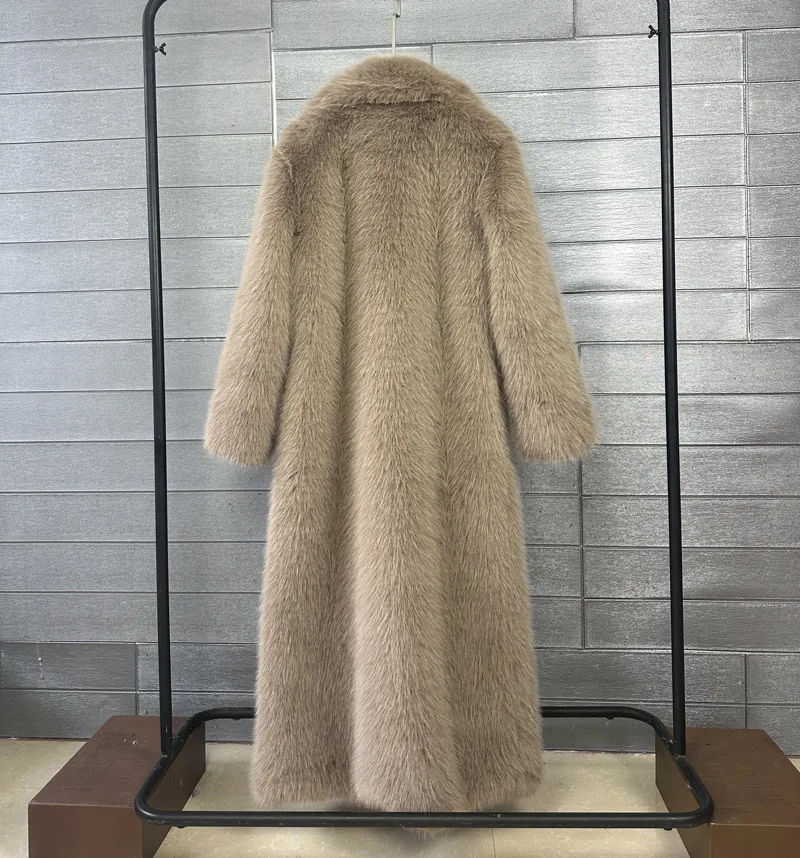 DEAT 2026 Winter New Fashion Faux Fur Coat For Women Solid Color High-end Casual Cardigan Long Jacket Female Trendy 11A05534