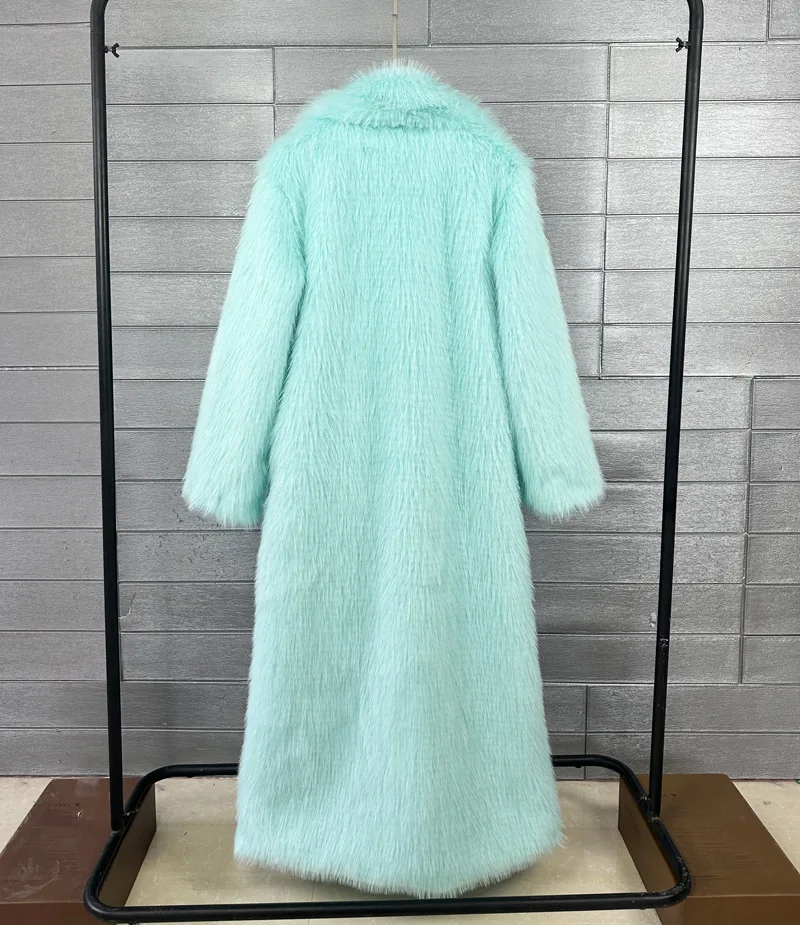 DEAT 2026 Winter New Fashion Faux Fur Coat For Women Solid Color High-end Casual Cardigan Long Jacket Female Trendy 11A05534