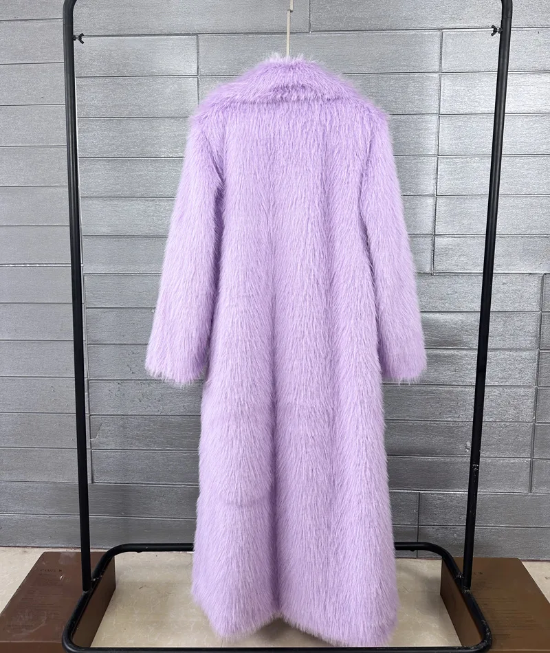 DEAT 2026 Winter New Fashion Faux Fur Coat For Women Solid Color High-end Casual Cardigan Long Jacket Female Trendy 11A05534