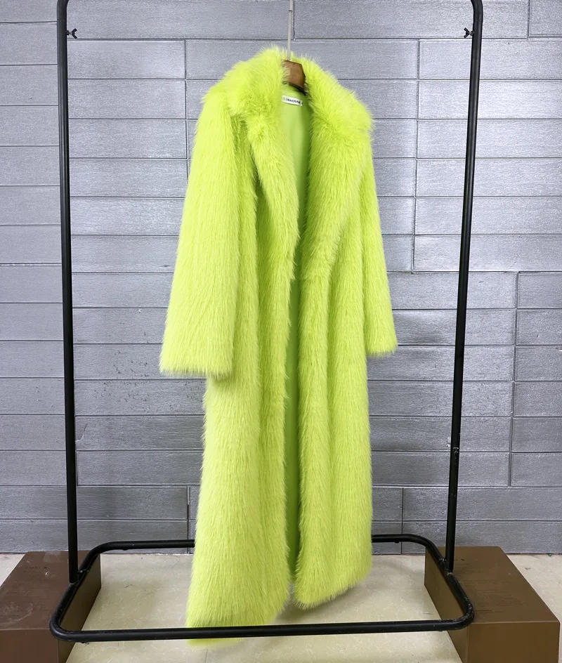 DEAT 2026 Winter New Fashion Faux Fur Coat For Women Solid Color High-end Casual Cardigan Long Jacket Female Trendy 11A05534