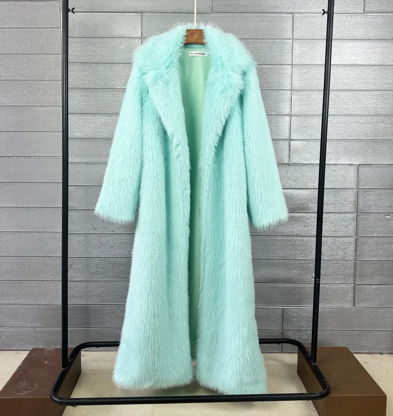 DEAT 2026 Winter New Fashion Faux Fur Coat For Women Solid Color High-end Casual Cardigan Long Jacket Female Trendy 11A05534