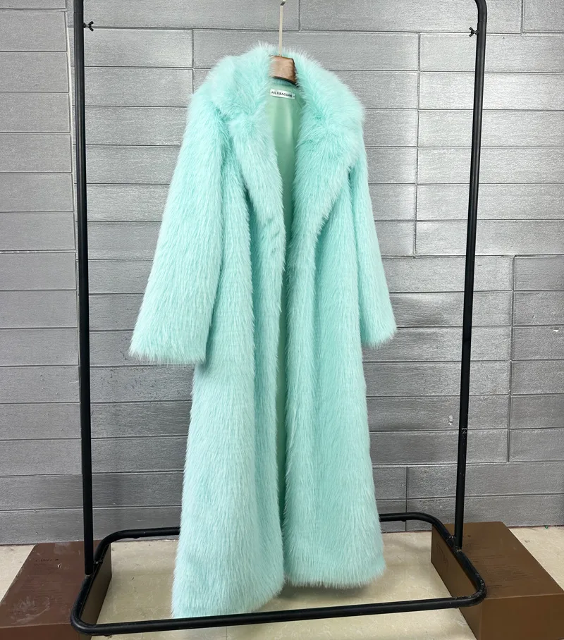 DEAT 2026 Winter New Fashion Faux Fur Coat For Women Solid Color High-end Casual Cardigan Long Jacket Female Trendy 11A05534