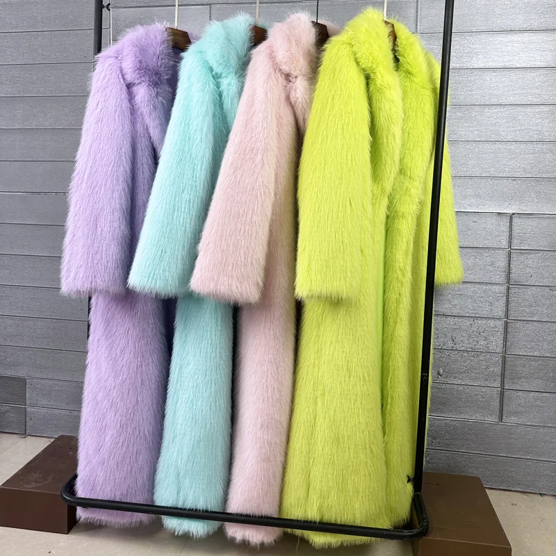 DEAT 2026 Winter New Fashion Faux Fur Coat For Women Solid Color High-end Casual Cardigan Long Jacket Female Trendy 11A05534