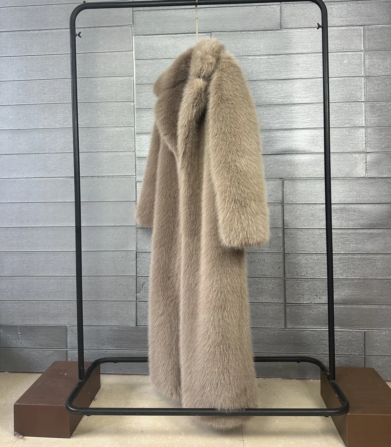 DEAT 2026 Winter New Fashion Faux Fur Coat For Women Solid Color High-end Casual Cardigan Long Jacket Female Trendy 11A05534