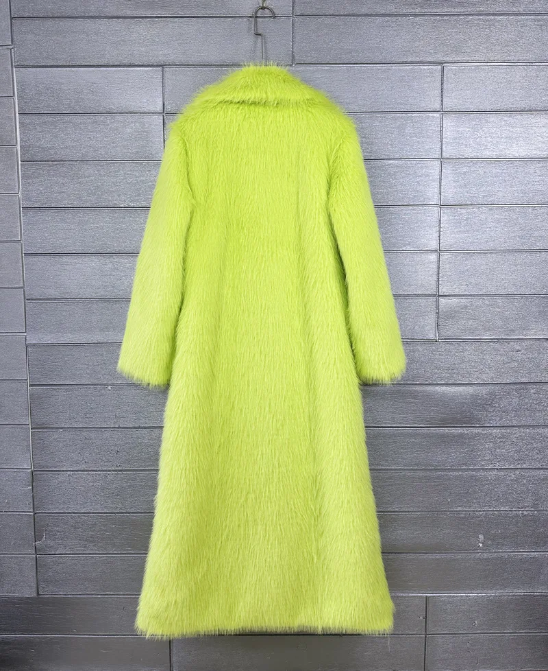 DEAT 2026 Winter New Fashion Faux Fur Coat For Women Solid Color High-end Casual Cardigan Long Jacket Female Trendy 11A05534