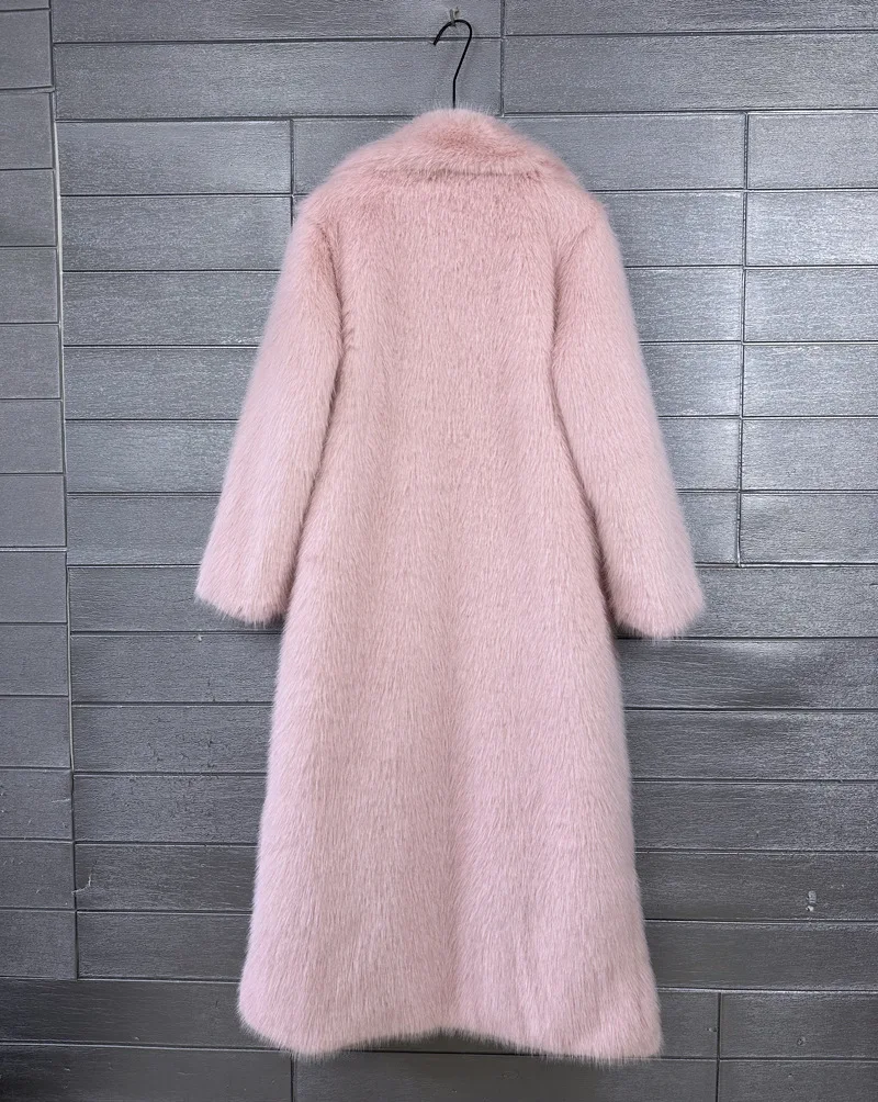 DEAT 2026 Winter New Fashion Faux Fur Coat For Women Solid Color High-end Casual Cardigan Long Jacket Female Trendy 11A05534