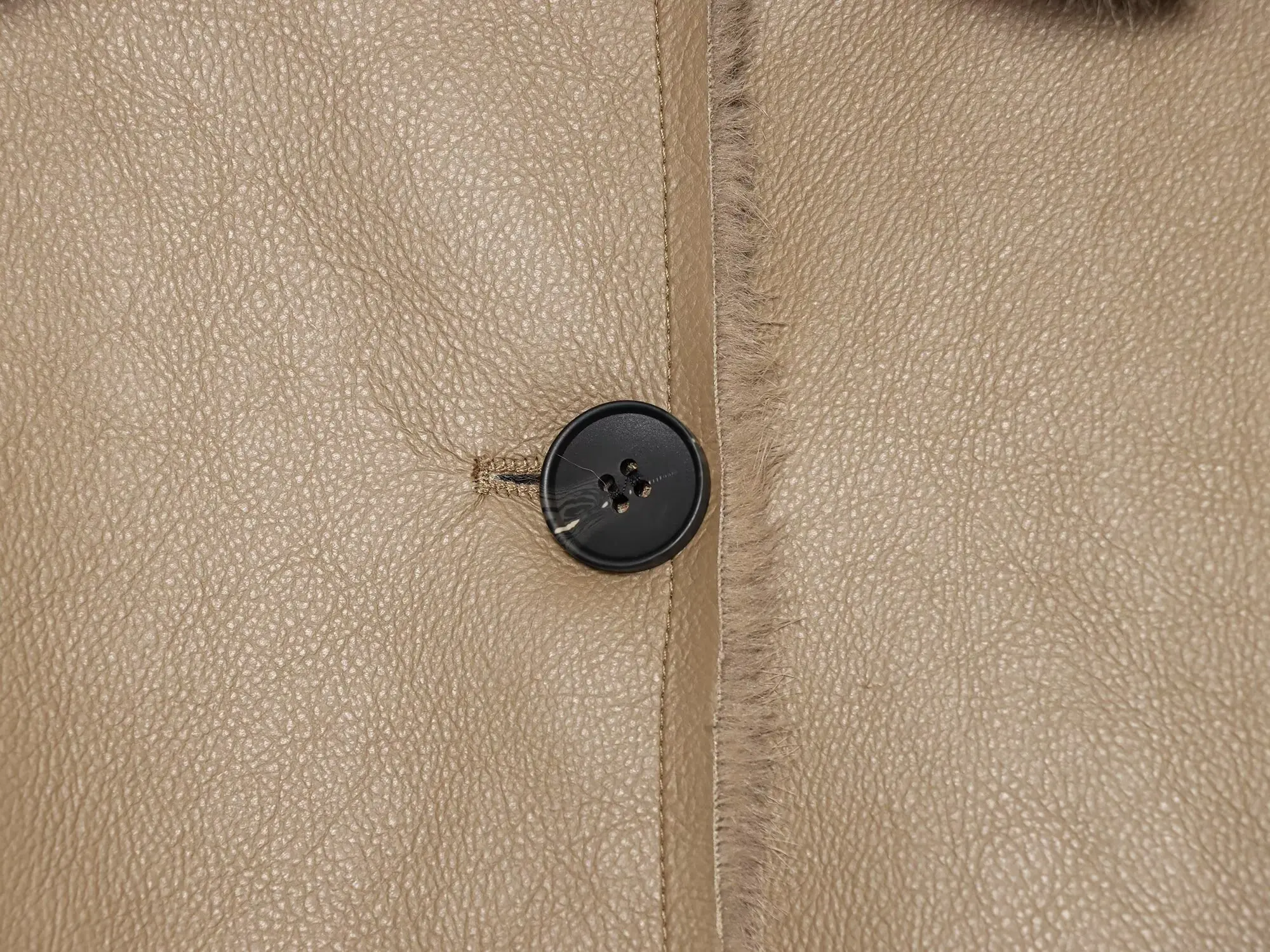 Women's Reversible Faux Leather Jacket, Faux Sherpa Coat, Lapel Button Up Outerwear, Loose Short Warm Winter Outwear, Streetwear