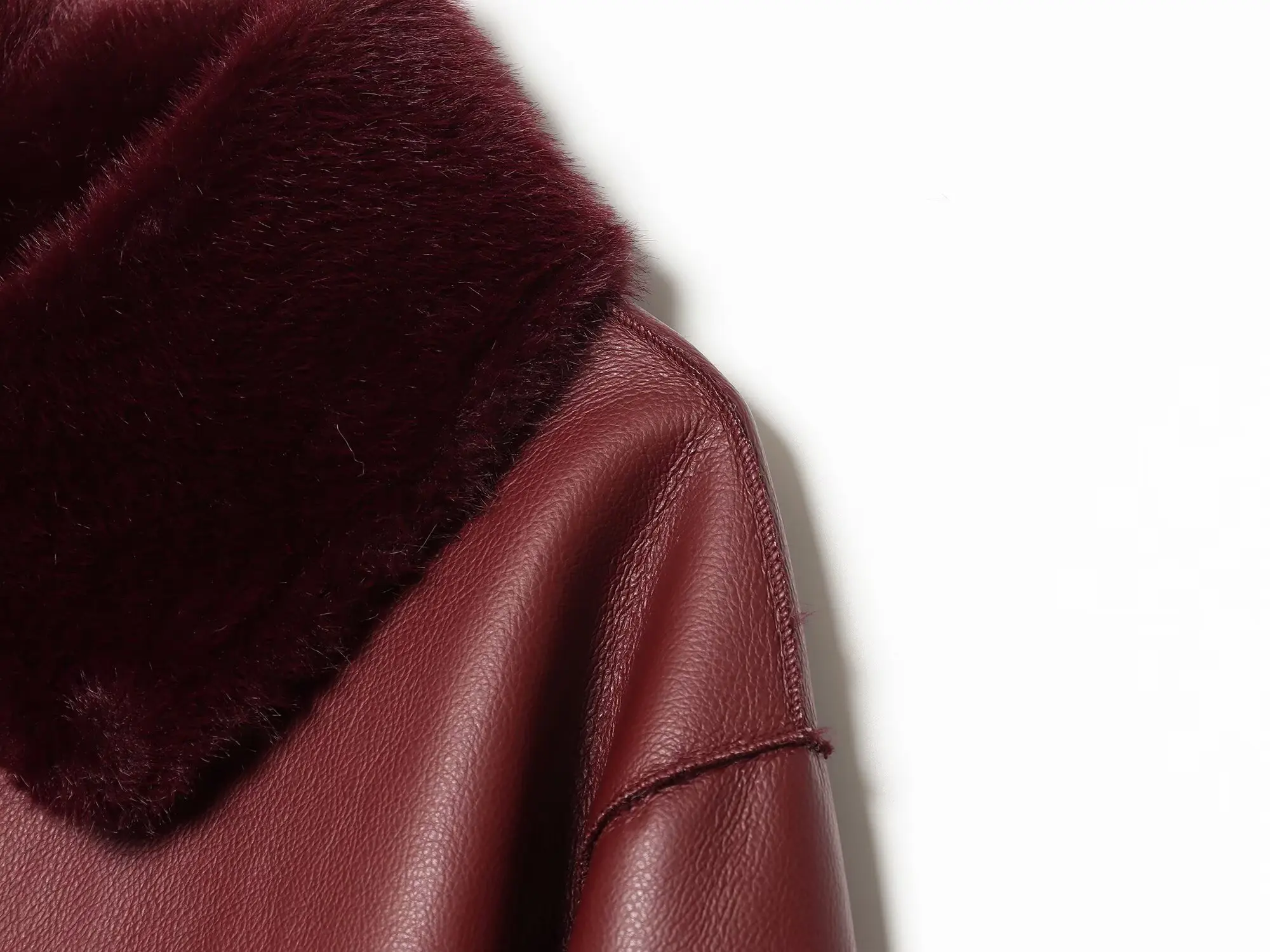 Women's Reversible Faux Leather Jacket, Faux Sherpa Coat, Lapel Button Up Outerwear, Loose Short Warm Winter Outwear, Streetwear