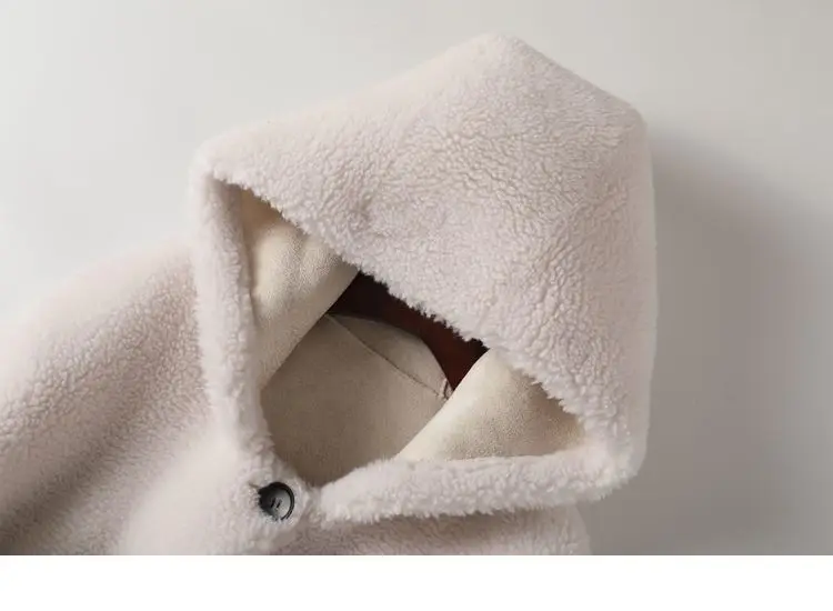 2027 Winter Natural Wool Coats for Woman Mid Length Hooded Fur Coat Woman Clothes High Quality Outerwears Abrigo Mujer