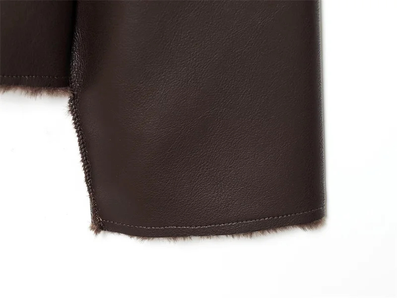 Guobioziy 2026 Fall/Winter New Style Women's Jacket Long Sleeve Faux Fur Reversible Loose Coat Warm and Fashionable High-End