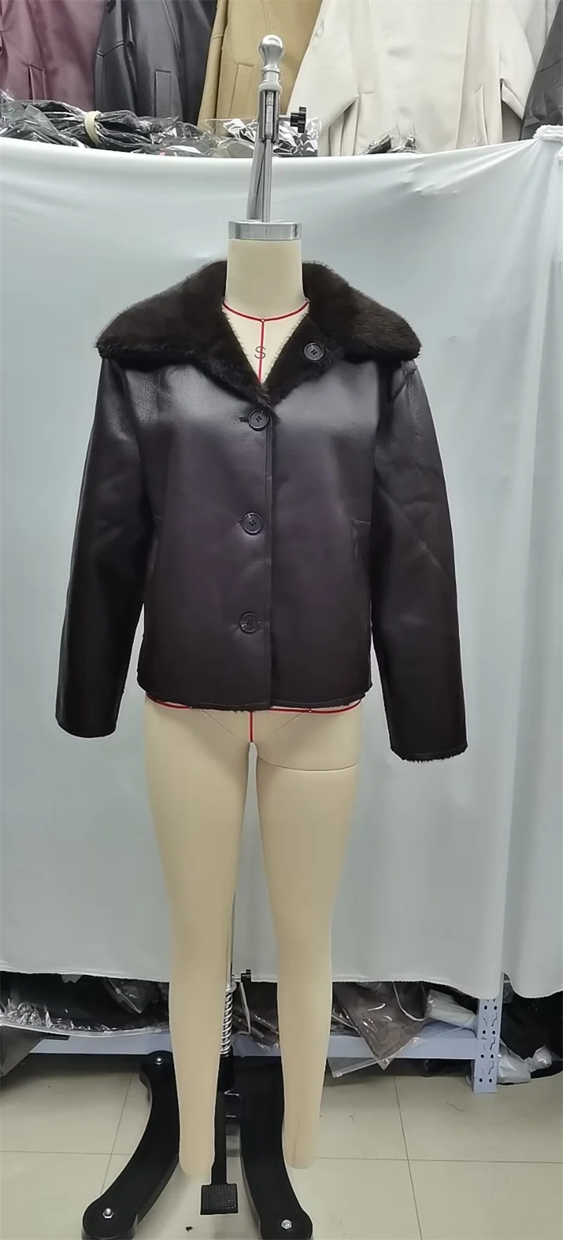 Guobioziy 2026 Fall/Winter New Style Women's Jacket Long Sleeve Faux Fur Reversible Loose Coat Warm and Fashionable High-End