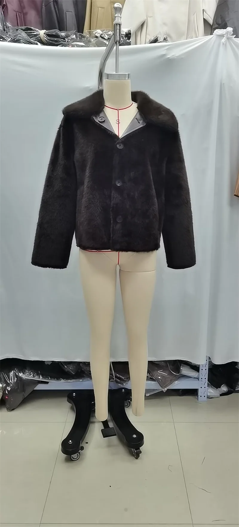 Guobioziy 2026 Fall/Winter New Style Women's Jacket Long Sleeve Faux Fur Reversible Loose Coat Warm and Fashionable High-End