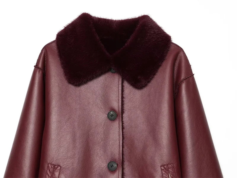 Guobioziy 2026 Fall/Winter New Style Women's Jacket Long Sleeve Faux Fur Reversible Loose Coat Warm and Fashionable High-End