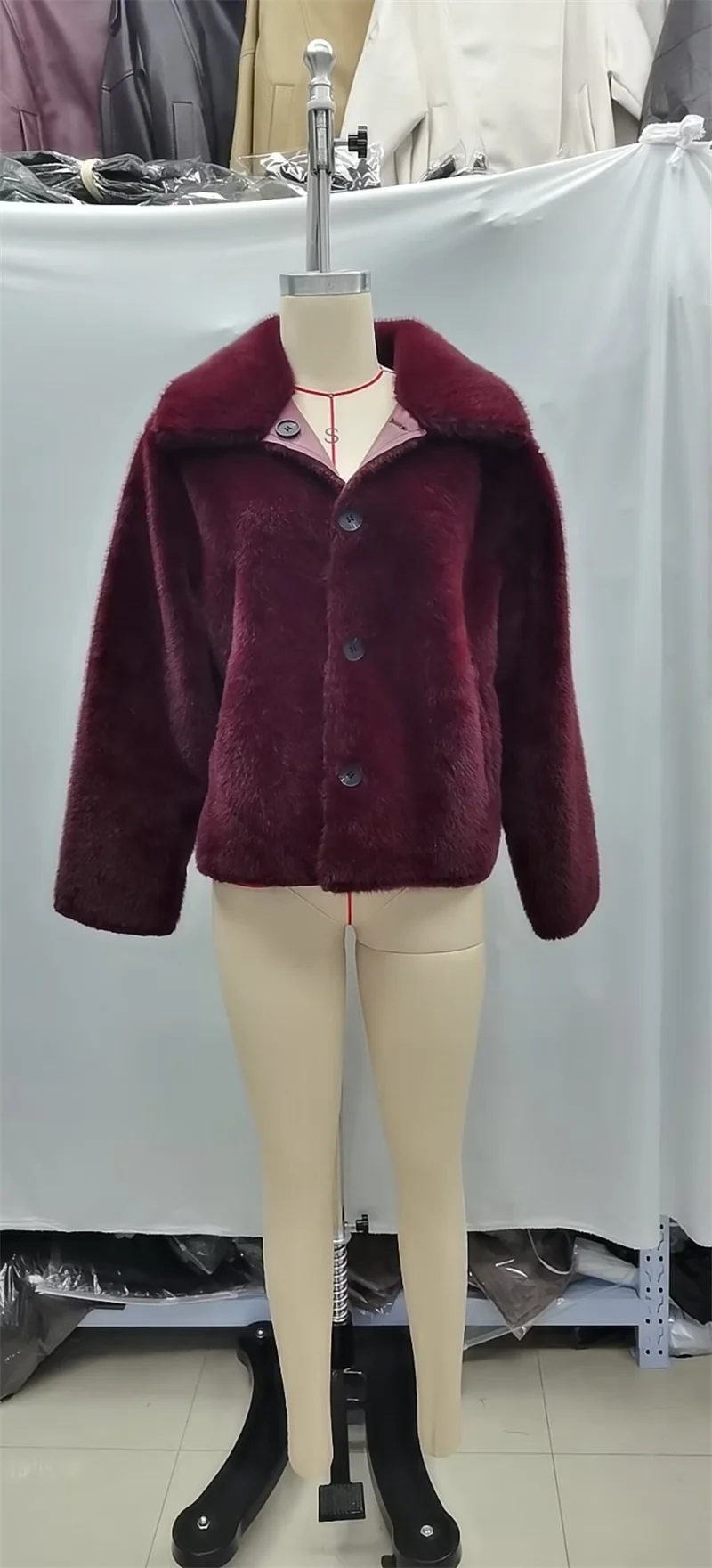 Guobioziy 2026 Fall/Winter New Style Women's Jacket Long Sleeve Faux Fur Reversible Loose Coat Warm and Fashionable High-End