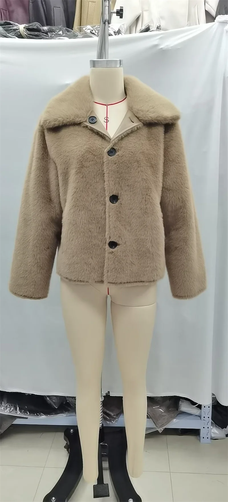 Guobioziy 2026 Fall/Winter New Style Women's Jacket Long Sleeve Faux Fur Reversible Loose Coat Warm and Fashionable High-End