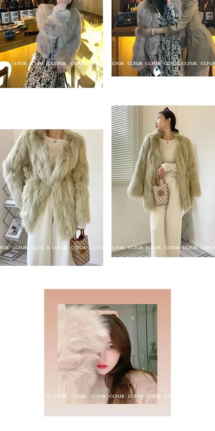 Faux Fur Coat Women Clothing Y2K Autumn New Fashion Casual Imitation Fox Fur Jacket Crop Loose All Match Warm Female Winter