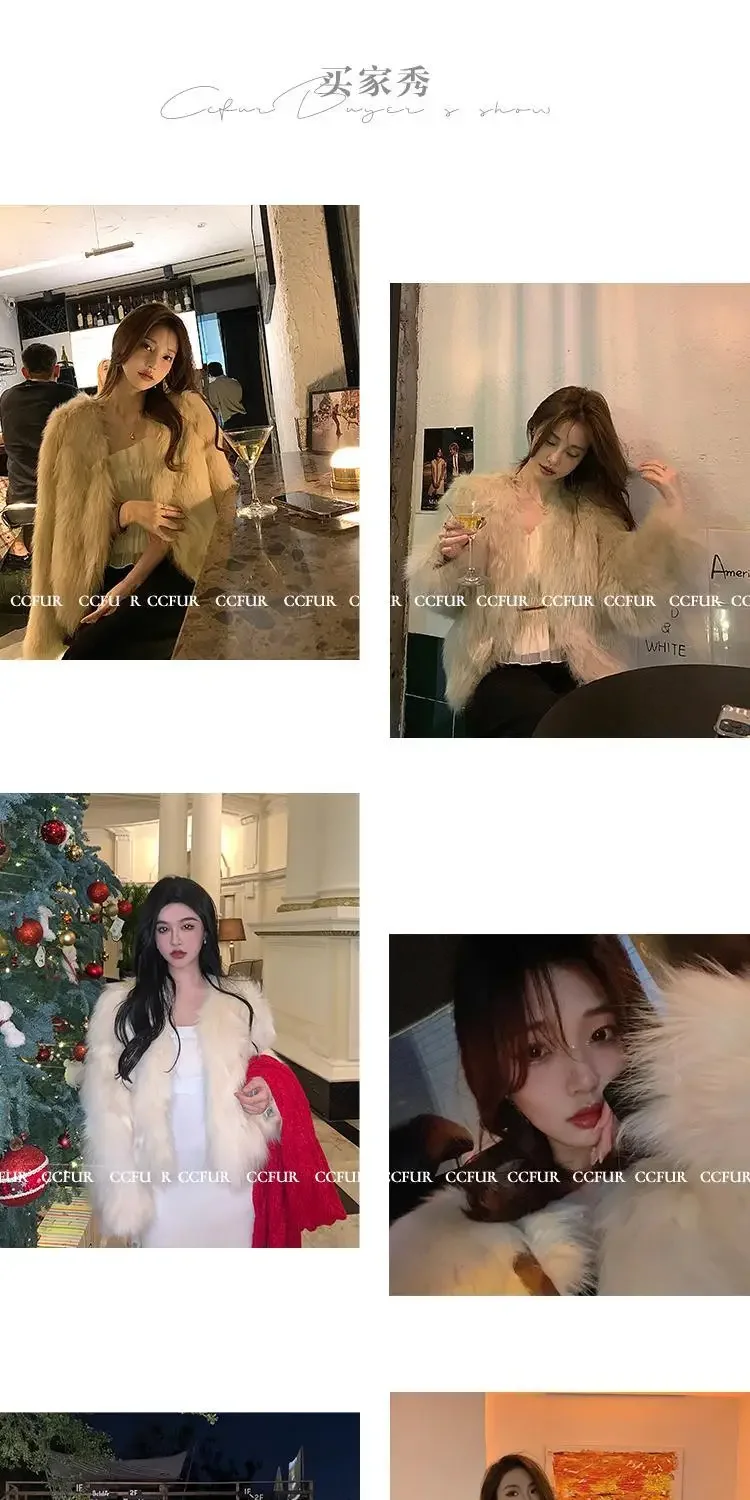 Faux Fur Coat Women Clothing Y2K Autumn New Fashion Casual Imitation Fox Fur Jacket Crop Loose All Match Warm Female Winter
