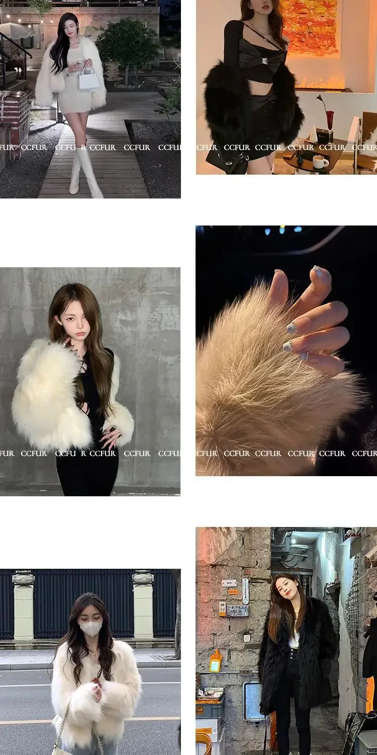 Faux Fur Coat Women Clothing Y2K Autumn New Fashion Casual Imitation Fox Fur Jacket Crop Loose All Match Warm Female Winter