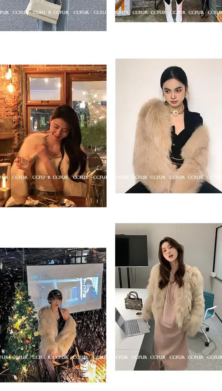 Faux Fur Coat Women Clothing Y2K Autumn New Fashion Casual Imitation Fox Fur Jacket Crop Loose All Match Warm Female Winter