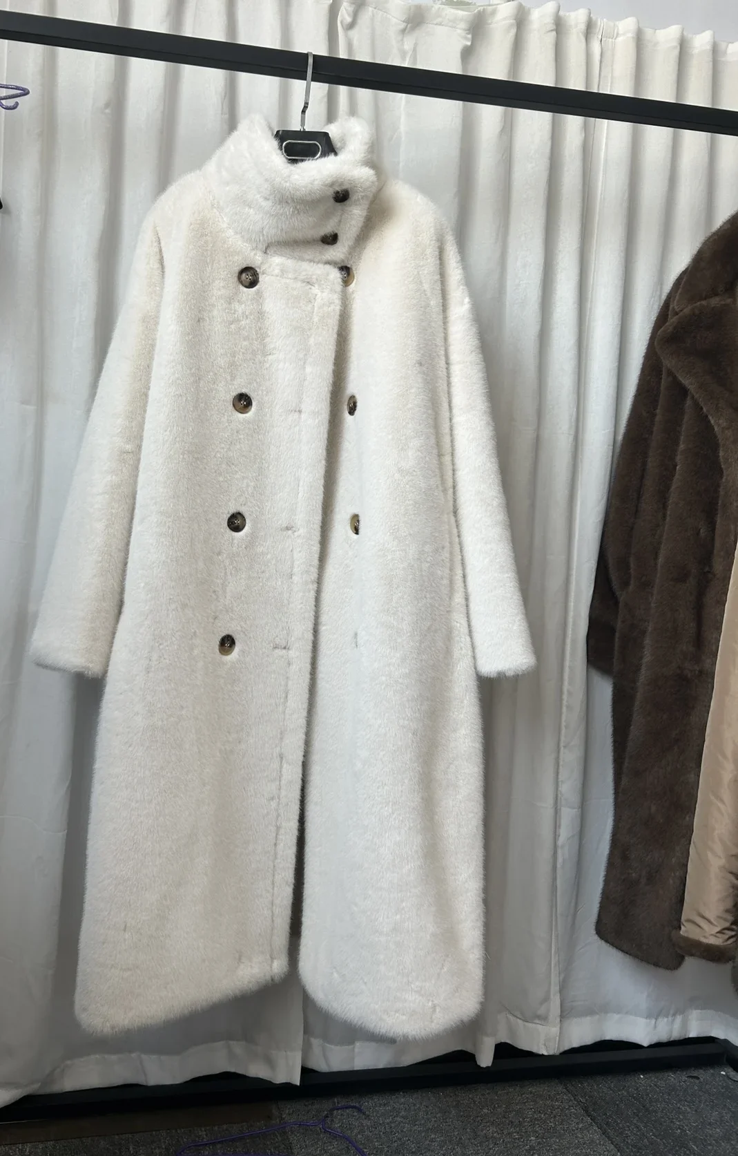 Women Faux Fur Long Coats Jackets Stand Collar Coat Thick Warm Y2k Streetwear Jacket Elegant Work Casual Outerwear Autumn Winter