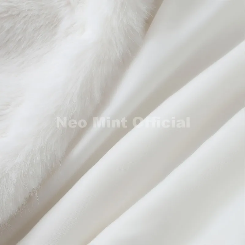 Neo Mint Chic Street Hot Girls 2025 Winter Pure White Faux Fur Jacket Women Fuzzy Lapel Collar Fox Fur Coat Thick Warm Outerwear