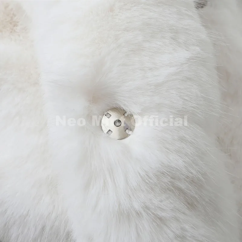 Neo Mint Chic Street Hot Girls 2025 Winter Pure White Faux Fur Jacket Women Fuzzy Lapel Collar Fox Fur Coat Thick Warm Outerwear