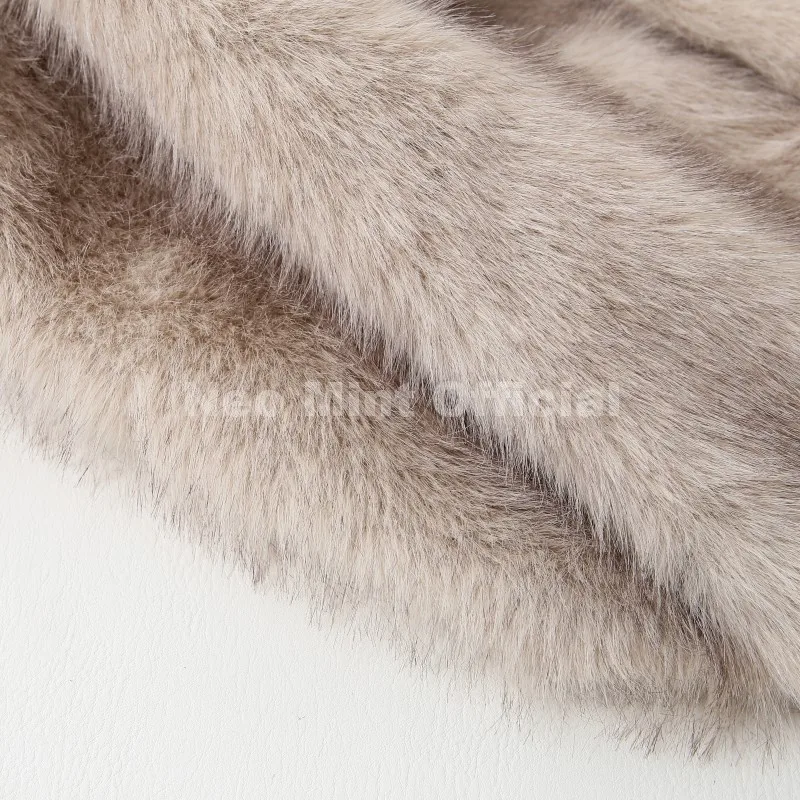 Neo Mint Chic Street Hot Girls 2025 Winter Pure White Faux Fur Jacket Women Fuzzy Lapel Collar Fox Fur Coat Thick Warm Outerwear