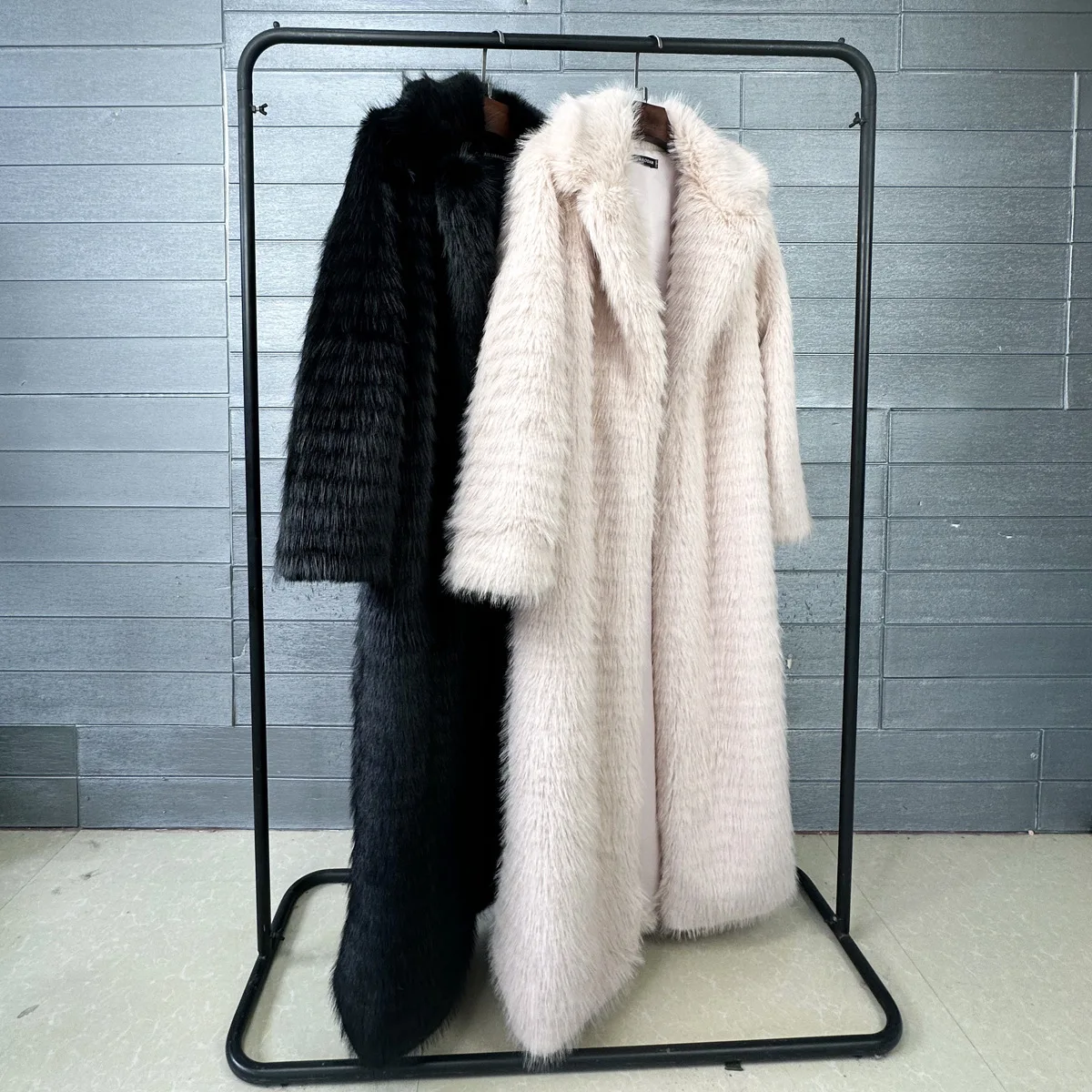 Women Faux Fur Long Coats Jackets Turn Down Collar Coat Thick Warm Y2k Streetwear Jacket Elegant Casual Loose Autumn Winter
