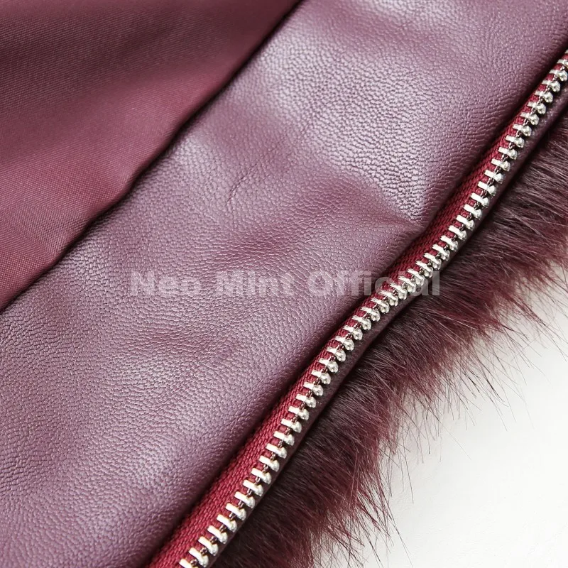 Neo Mint Ins Blogger Brand Fashion Burgundy Obsession Faux Fur Coat Women Winter 2025 Vintage Brown Fox Fur Jacket Warm Overcoat