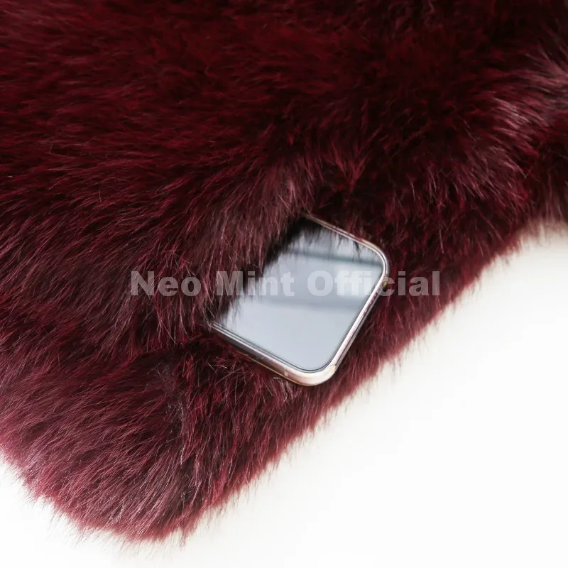 Neo Mint Ins Blogger Brand Fashion Burgundy Obsession Faux Fur Coat Women Winter 2025 Vintage Brown Fox Fur Jacket Warm Overcoat