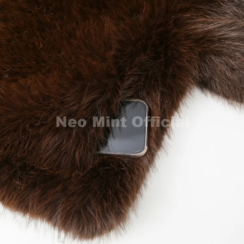 Neo Mint Ins Blogger Brand Fashion Burgundy Obsession Faux Fur Coat Women Winter 2025 Vintage Brown Fox Fur Jacket Warm Overcoat