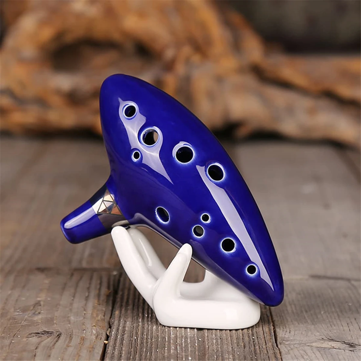 Miwayer Ocarina,12 Tones Alto C Ceramic Ocarina Musical Instrument with Song Book Neck String Neck Cord Carry Bag, Blue