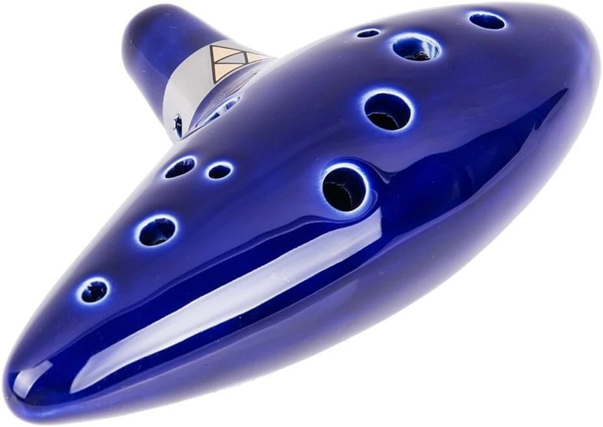 Miwayer Ocarina,12 Tones Alto C Ceramic Ocarina Musical Instrument with Song Book Neck String Neck Cord Carry Bag, Blue