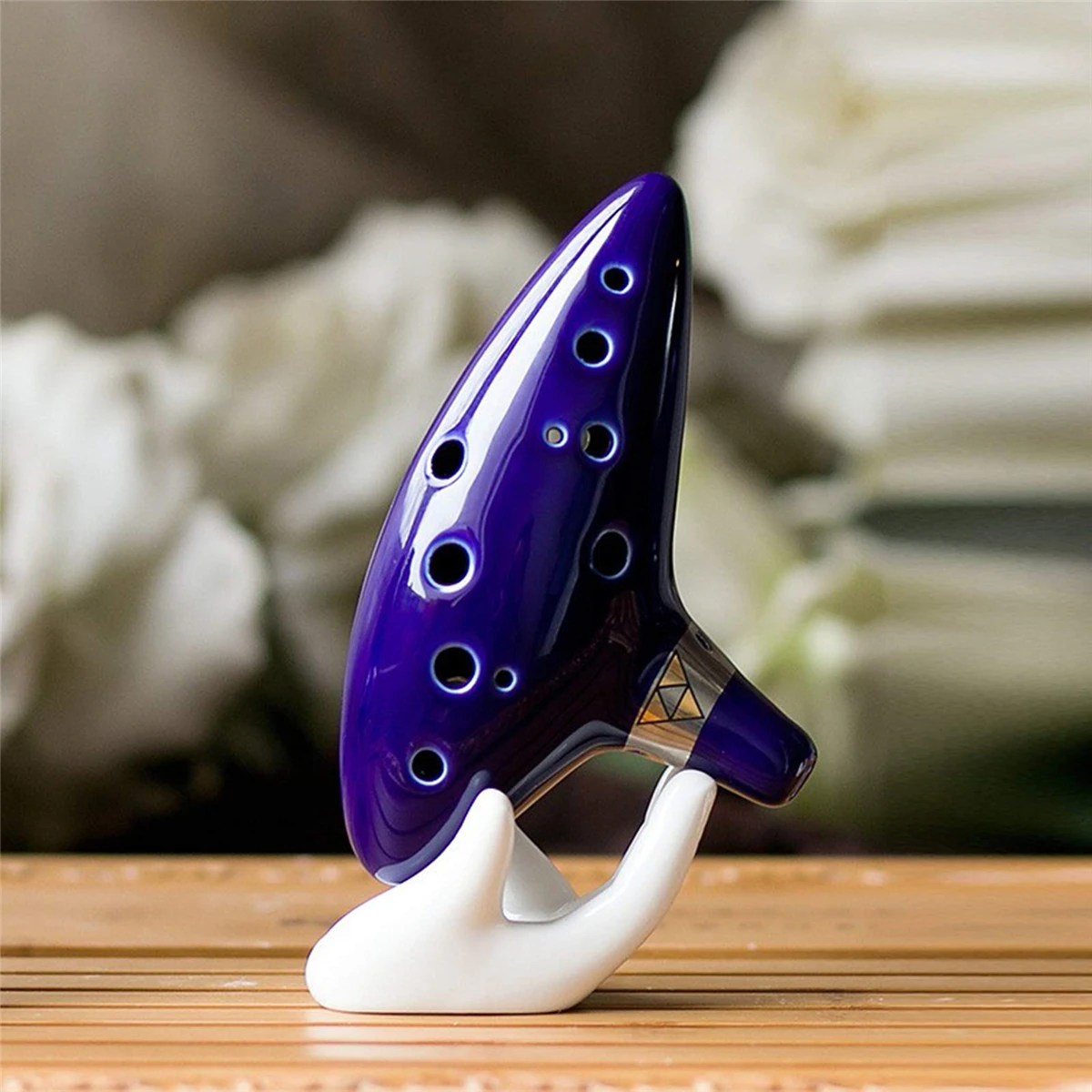 Miwayer Ocarina,12 Tones Alto C Ceramic Ocarina Musical Instrument with Song Book Neck String Neck Cord Carry Bag, Blue