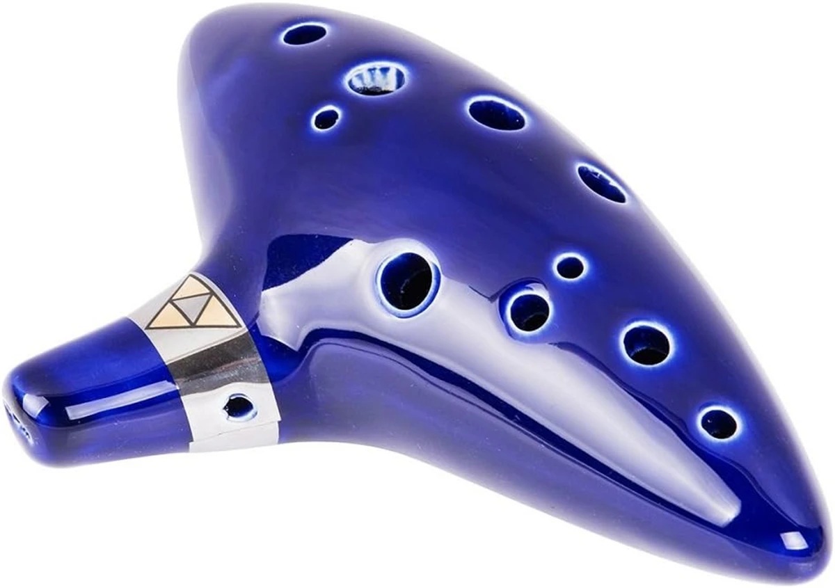 Miwayer Ocarina,12 Tones Alto C Ceramic Ocarina Musical Instrument with Song Book Neck String Neck Cord Carry Bag, Blue