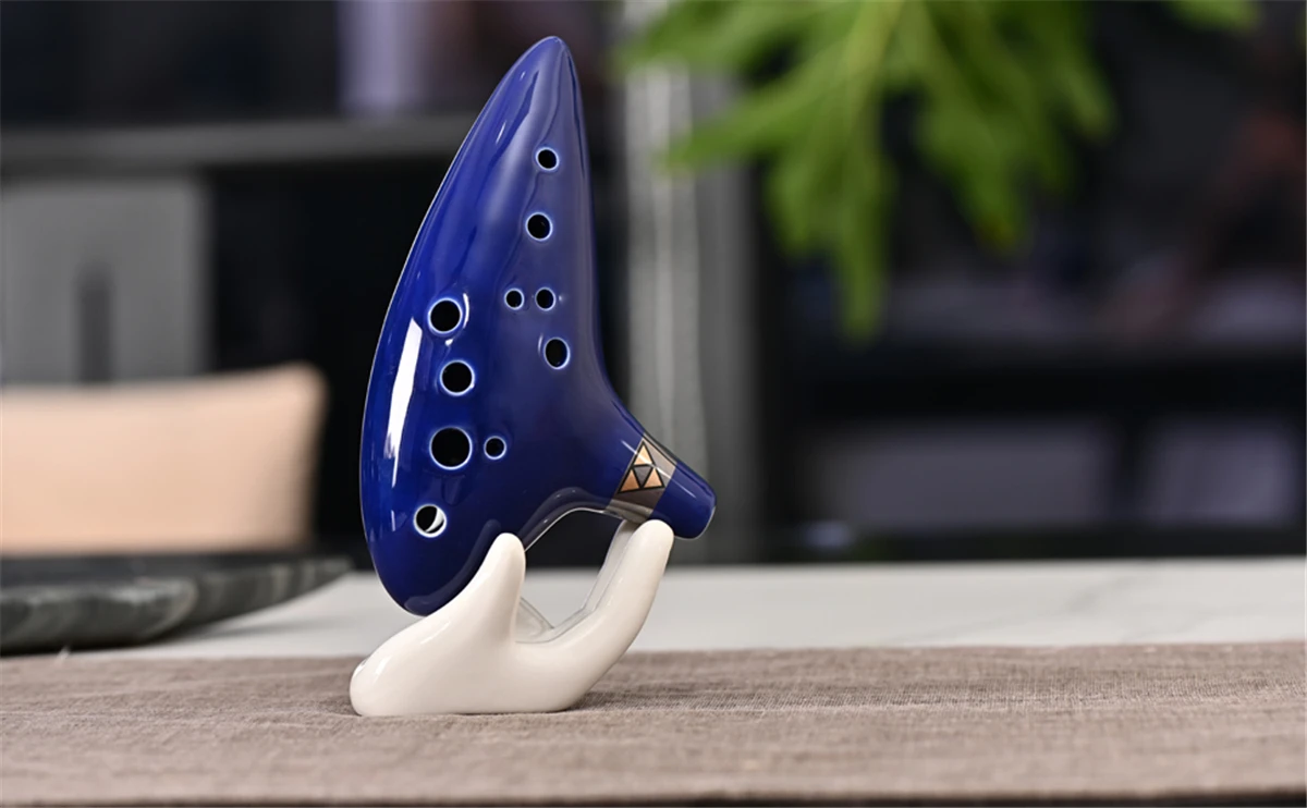 Miwayer Ocarina,12 Tones Alto C Ceramic Ocarina Musical Instrument with Song Book Neck String Neck Cord Carry Bag, Blue