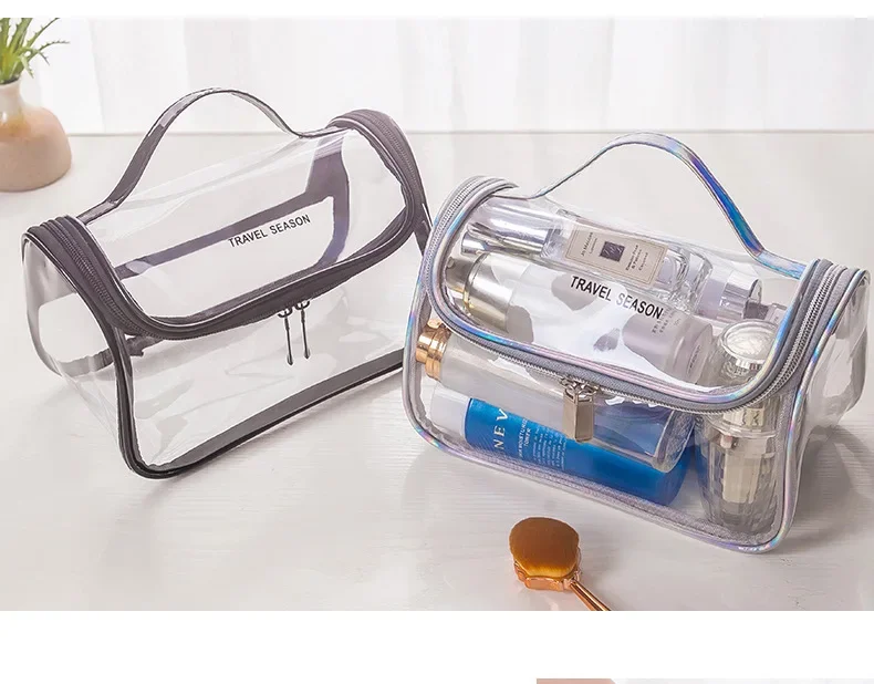 Transparent Waterproof Travel Cosmetic Bag Toiletry Makeup Zippered Storage Pouch Easy To Carry Косметичка