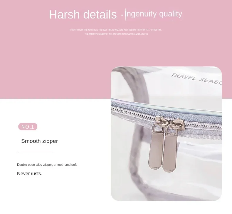 Transparent Waterproof Travel Cosmetic Bag Toiletry Makeup Zippered Storage Pouch Easy To Carry Косметичка