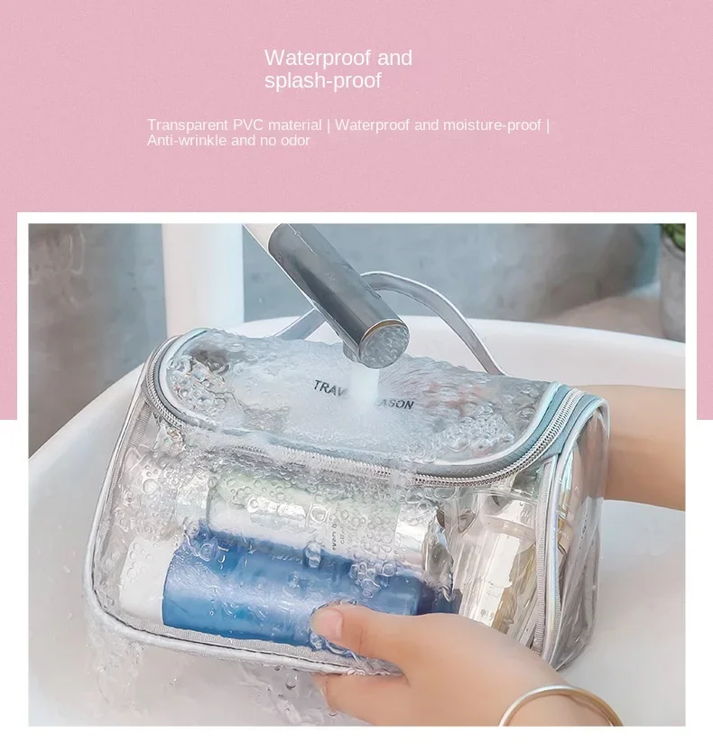 Transparent Waterproof Travel Cosmetic Bag Toiletry Makeup Zippered Storage Pouch Easy To Carry Косметичка