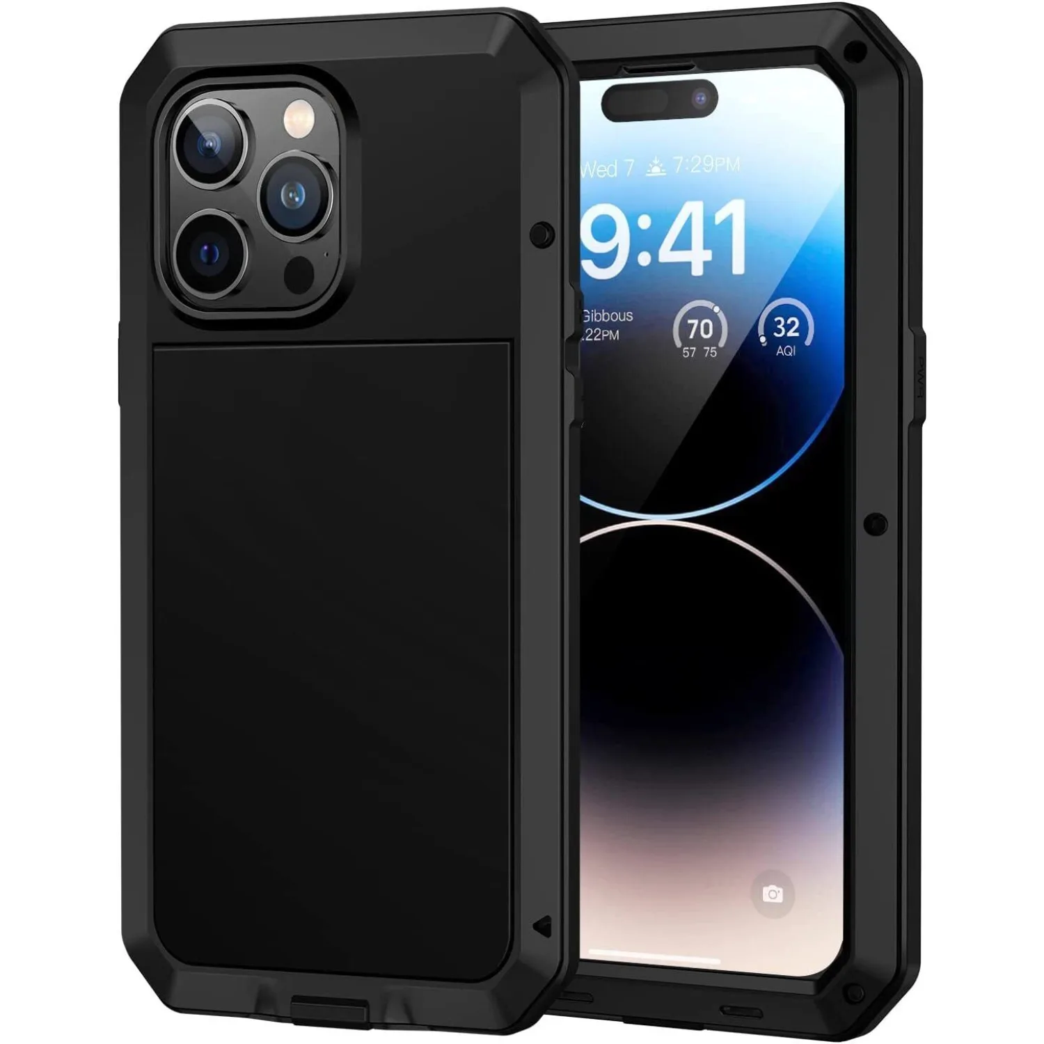 Heavy Duty Aluminum Metal Cover For iPhone 16 15 14 13 12 11 ProMax Shockproof Gorilla Glass Metal Case For iPhone XS Max XR 7 8